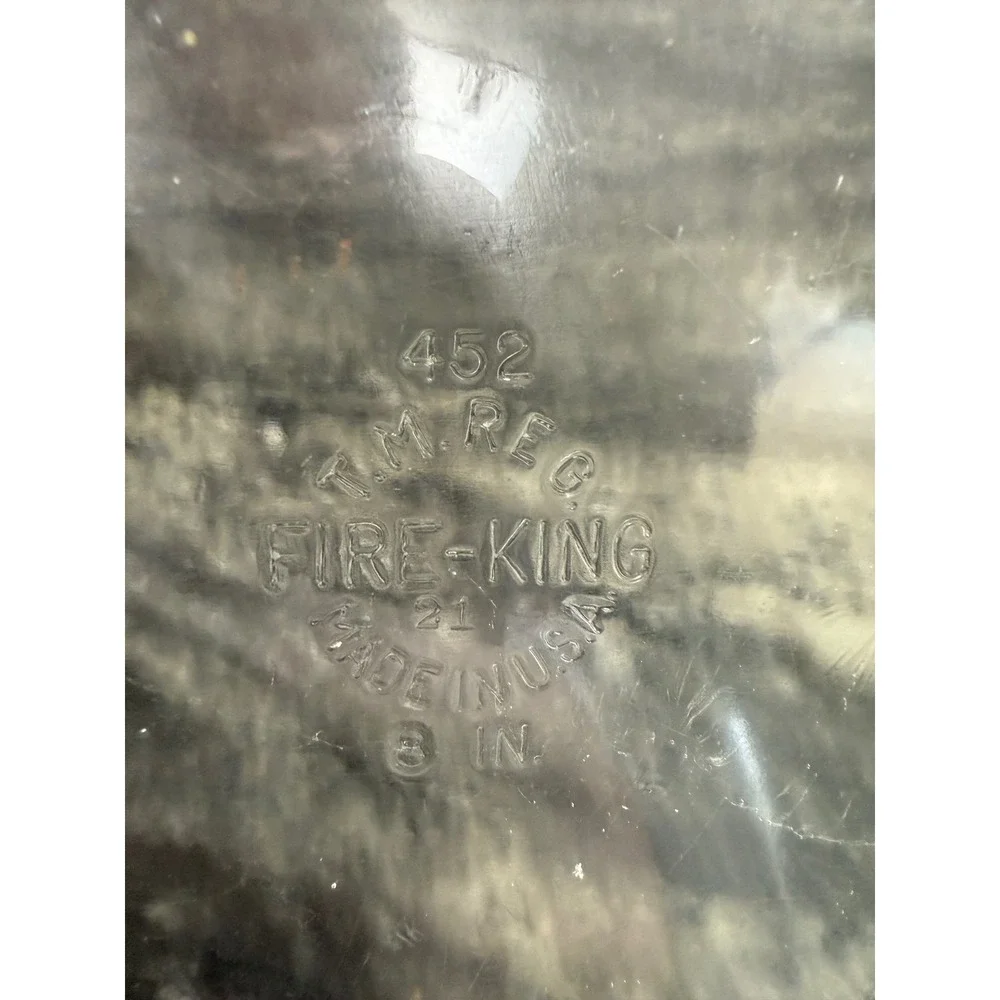 Vintage Fire-King 8 Inch Square Glass Baking Dish 452 Clear Ovenware Made in USA